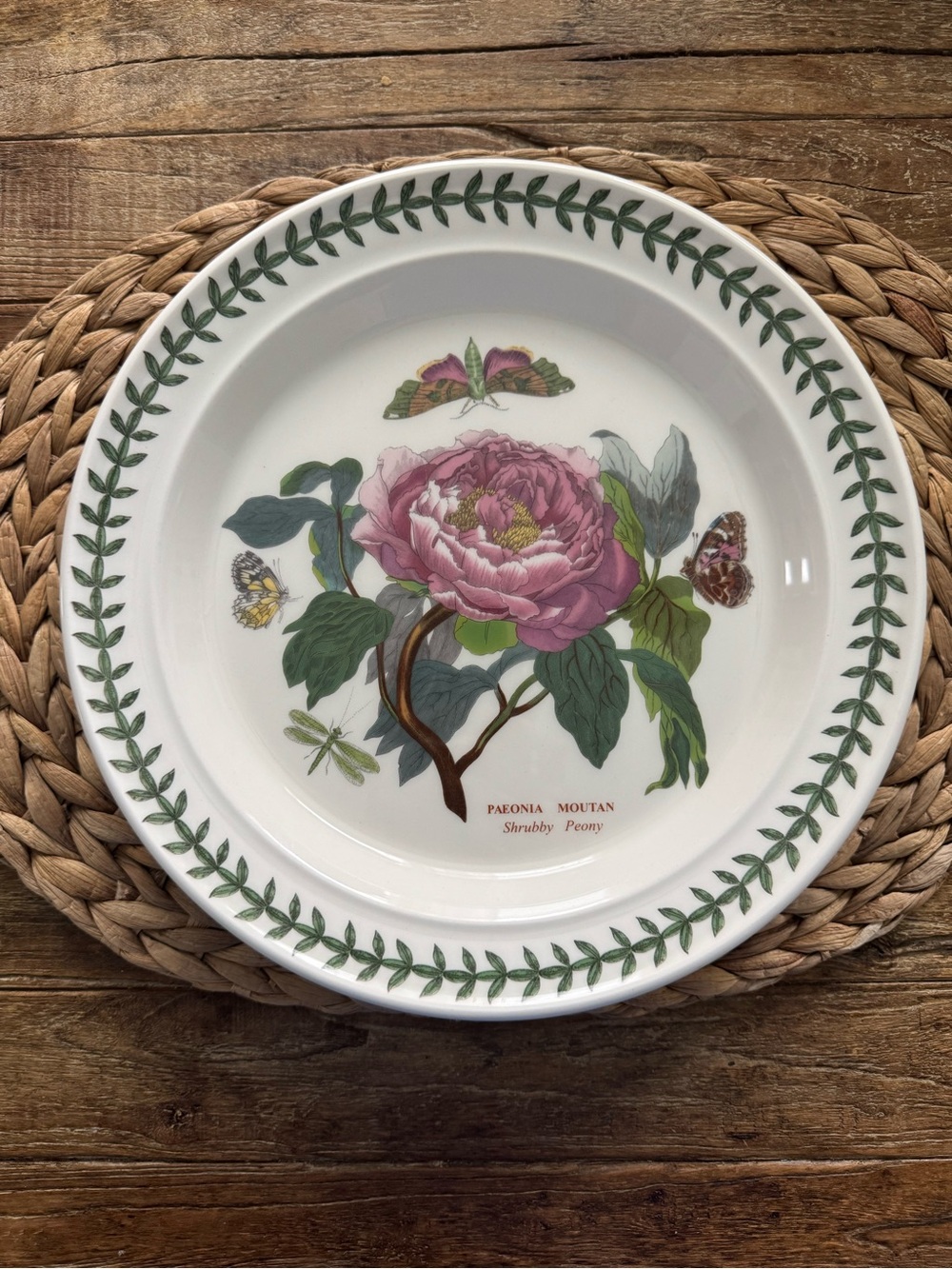 Vintage Portmeirion Botanic Garden Shrubby Peony 10.5" Dinner Plate